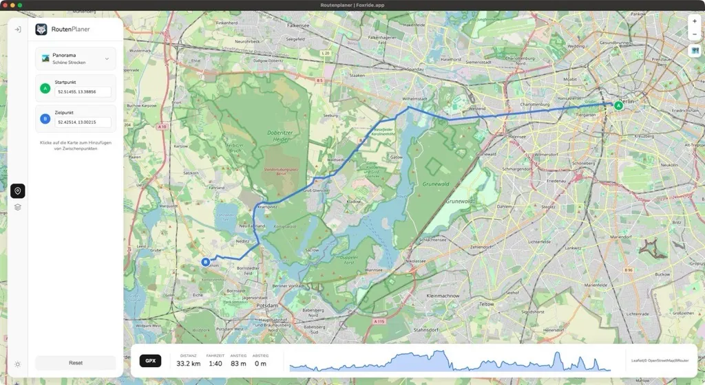 FoxRide Route Planner